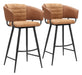 Juno - Barstool (Set of 2) - Brown Zuo Modern
