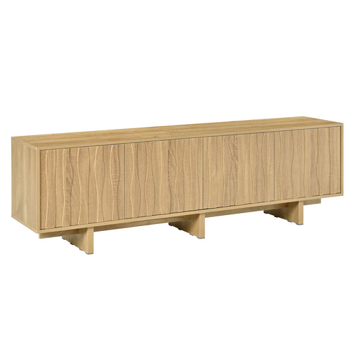 Retro Style TV Stand With Wavy Door Hearth and Haven