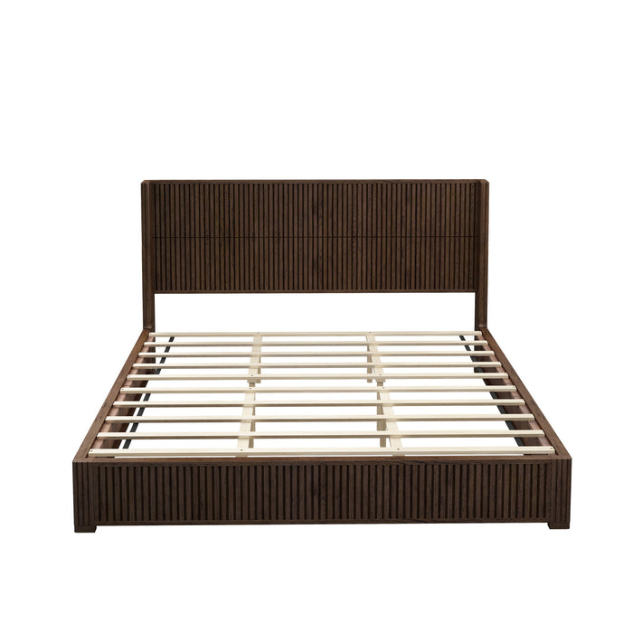 Platform Bed Frame With Headboard, Floor Standing Design Home Essentials