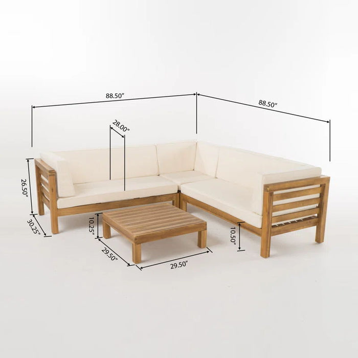 Royal - Acacia 6 Piece Sofa Sectional Sets - Beige