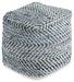 Chevron - Pouf - Blue Signature Design by Ashley®