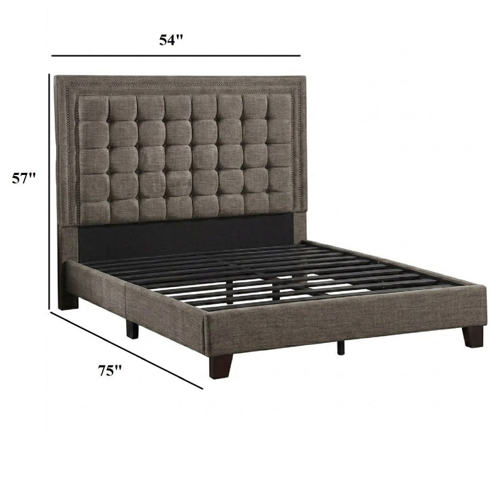Upholstered Bed Tufted Headboard Home Essentials