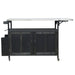 Foldable Outdoor Kitchen Island With Lockable Wheels, Storage Cabinet And Towel Rack For Patio Hearth and Haven