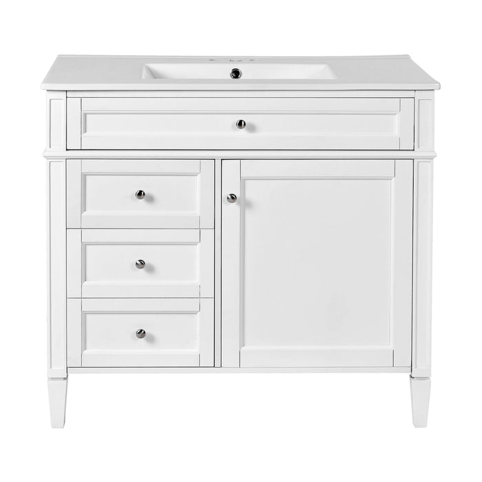Bathroom Vanity With Top Sink, 2 Drawers And Tip Out Drawer