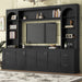 Arched Entertainment Center Wall Unit With Drawers, TV Stand Hearth and Haven
