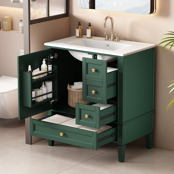 Bathroom Vanity With Sink, 3 Drawer Storage Cabinet