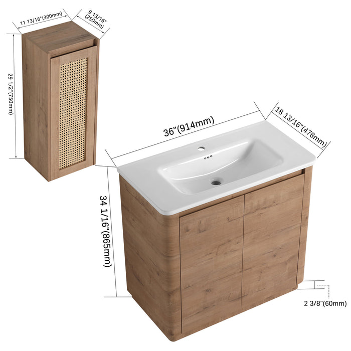 Freestanding Bathroom Vanity With Sink And 2 Soft Close Doors Home Essentials