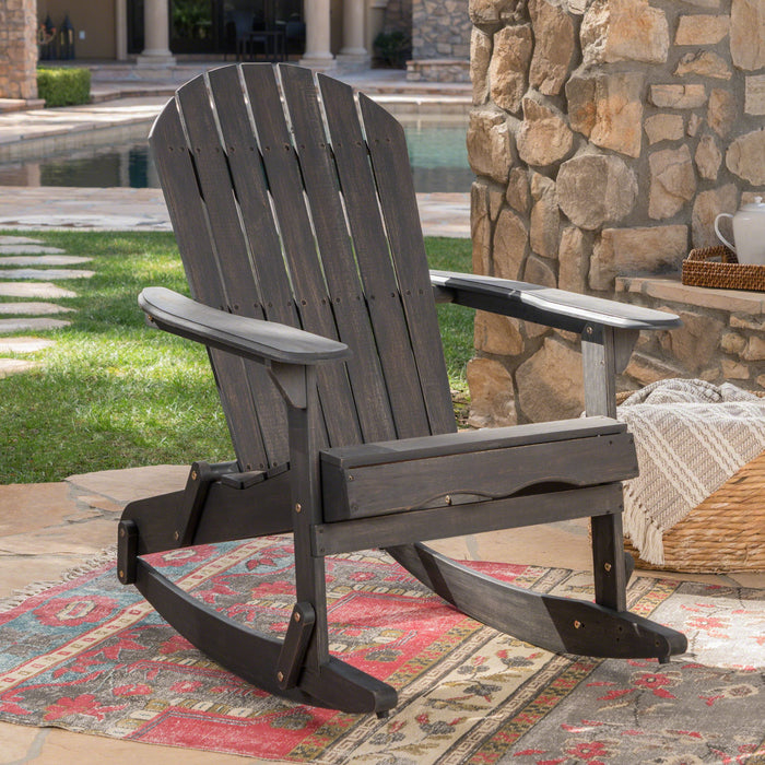 Outdoor Adirondack Rocking Chair With Hand Crafted Details
