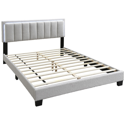 Bed With Channel Tufting And Built In LED Headboard Home Essentials