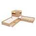 L-Shaped Bed Frame With Trundle, Built In Desk & LED Lighting Hearth and Haven