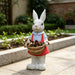 Whimsical Rabbit Statue Flower Pot Ornament, Garden Decor - Pink / White Home Essentials