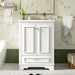 Bathroom Vanity With Ceramic Sink Combo, Modern Freestanding Storage Cabinet With Silver Handles Hearth and Haven