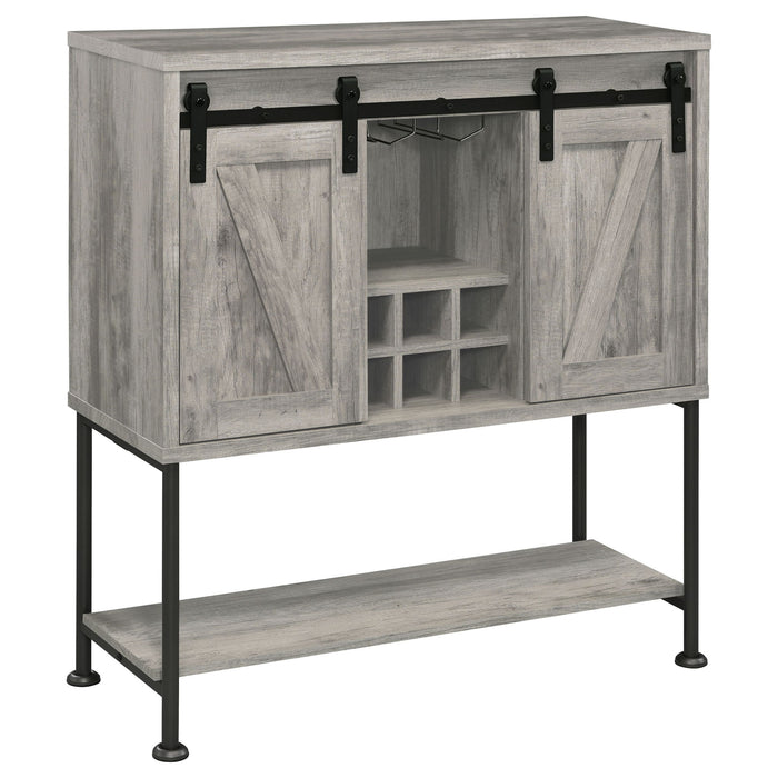 Hovander - Sliding Door Bar Cabinet - Gray