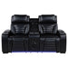 Isadora - Power Reclining Loveseat With Dual USB Charging And Built In Bluetooth Speaker - Black Furniture Max
