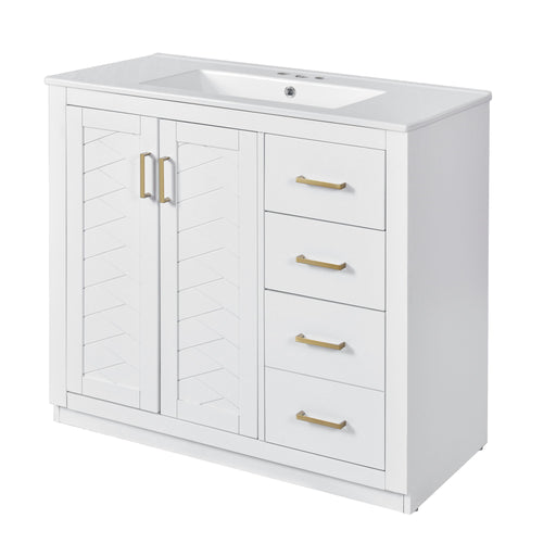 Bathroom Vanity With Sink Combo, Storage Cabinet, Freestanding Set With 3 Drawers & Soft Closing Doors Hearth and Haven