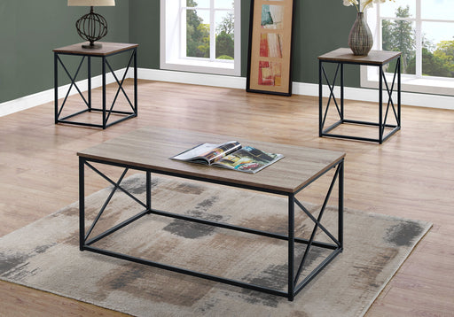 3 Pieces Table Set, Coffee, End, Side, Accent - Brown / Black 8th Street