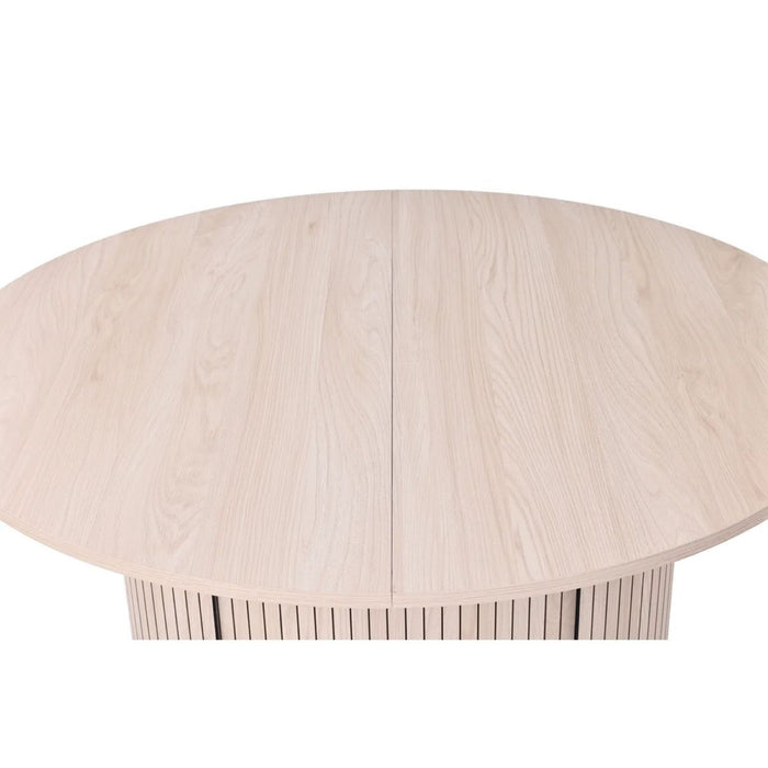 Extendable Round Dining Table With Hidden Storage Base - Ivory Home Essentials