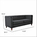 Button Tufted Loveseat, 2 Seater With Square Arm Couch For Living Room - Black US Pride