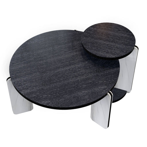 Round Coffee & End Table Set - Black Home Essentials