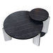 Round Coffee & End Table Set - Black Home Essentials