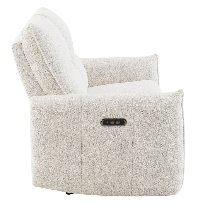 Lalisa - Power Motion Loveseat With USB Port - Cream Chenille ACME