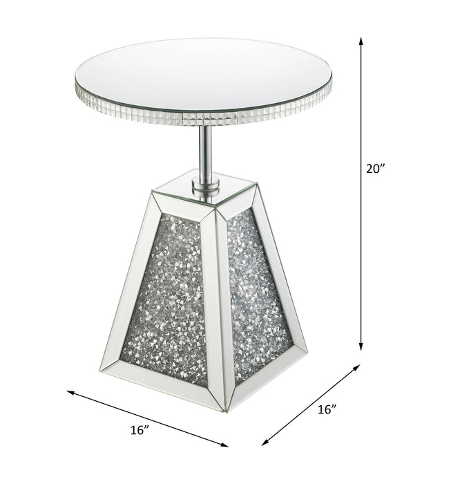 Noralie - 20" Accent Table - Mirrored & Faux Diamonds ACME