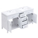 59.1" Minimalist Double Sink Bathroom Vanity With Top, Soft Close Doors & Drawers - White Noble House