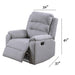 1 Piece Manual Recliner With Padded Seat And Backrest - Gray Home Essentials