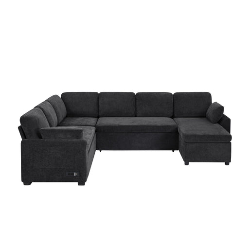 Convertible U-Shaped Sectional Sofa Bed With Reversible Chaise Hearth and Haven