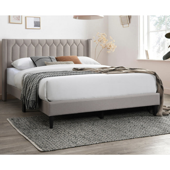 Platform Bed With Diamond Tufted Headboard Home Essentials