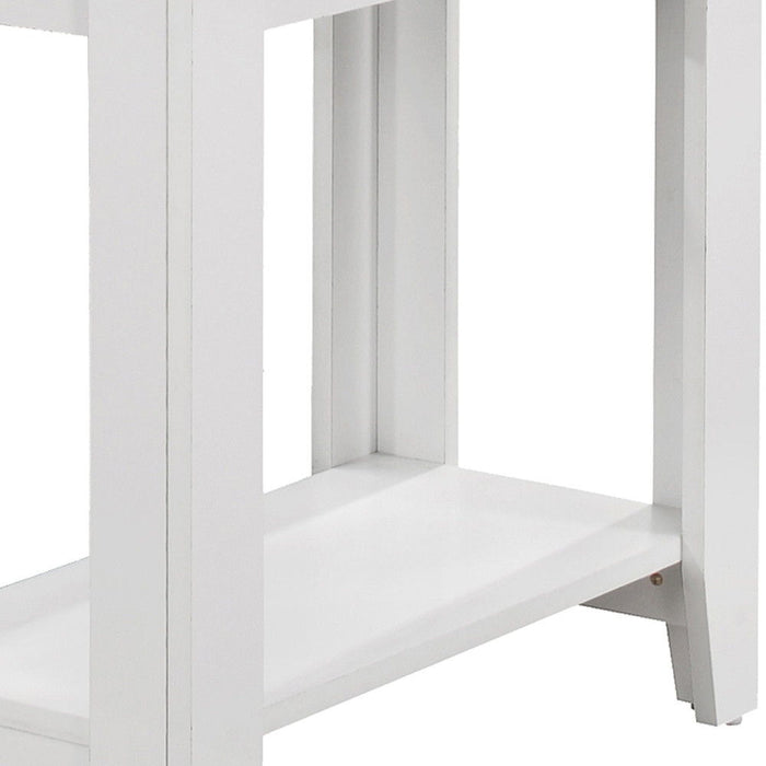22" Wood End Table With Shelf - White