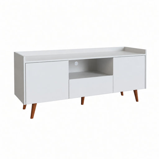 TV Stand For TVs Up To 60" With Open Storage Shelf, 2 Doors, 1 Drawer And Cable Management Home Essentials