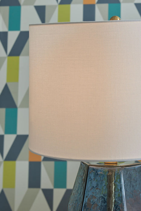 Tallow - Glass Table Lamp - Blue Signature Design by Ashley®