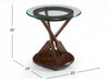 Beaufort - Round End Table With Base And Glass Top - Dark Oak Magnussen Furniture