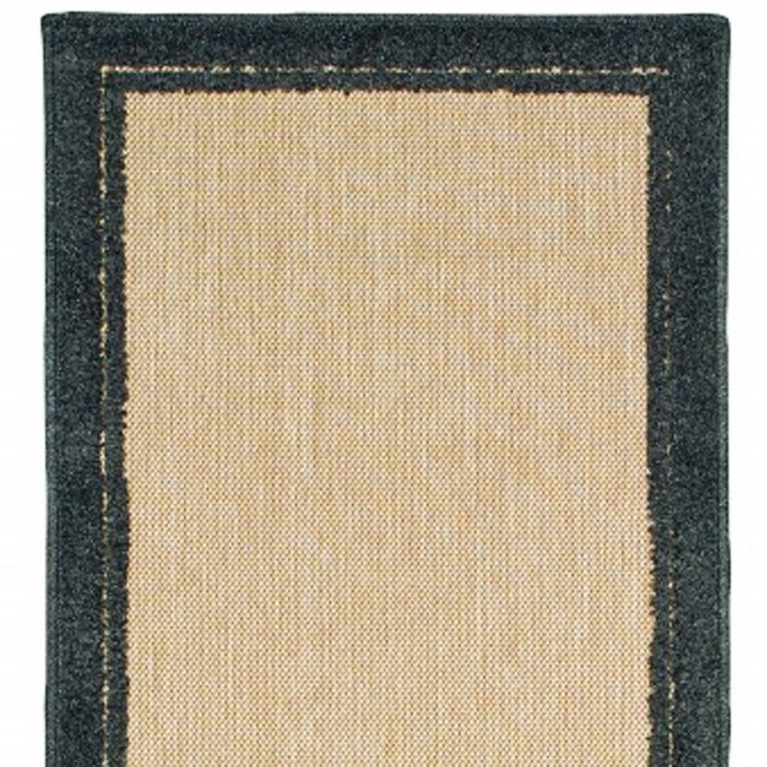 2' X 8' Indoor / Outdoor Area Rug - Beige / Black