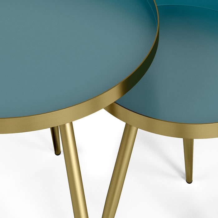Weaton - 2 Piece Nesting Table - Teal