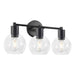 3 Light Globe Bathroom Vanity Light With Clear Glass Shades - Black Daily Nest