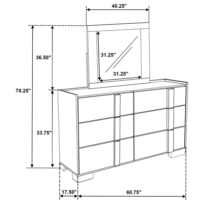 Lincoln - 6 Drawer Dresser With Mirror - Natural Furniture Max