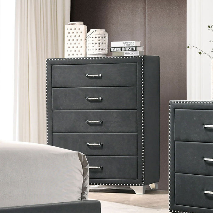 5 Drawer Bedroom Chest With Crystal Pulls Furniture Max