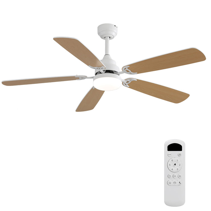 52" Ceiling Fan With LED Light, 6 Speed Remote Control, Reversible DC Motor Daily Nest