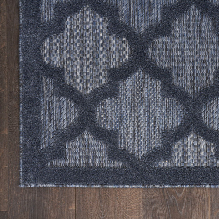 9' X 12' Area Rug Geometric Flatweave - Navy Blue