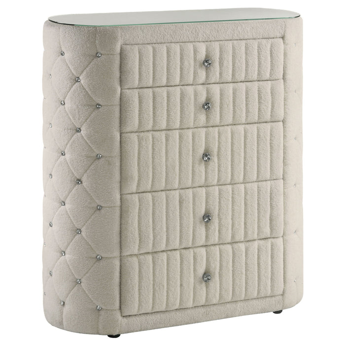 Santiago - 5 Drawer Chest Of Drawers - Ivory Furniture Max