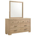 Merritt - 6 Drawer Dresser With Mirror - Light Oak Furniture Max