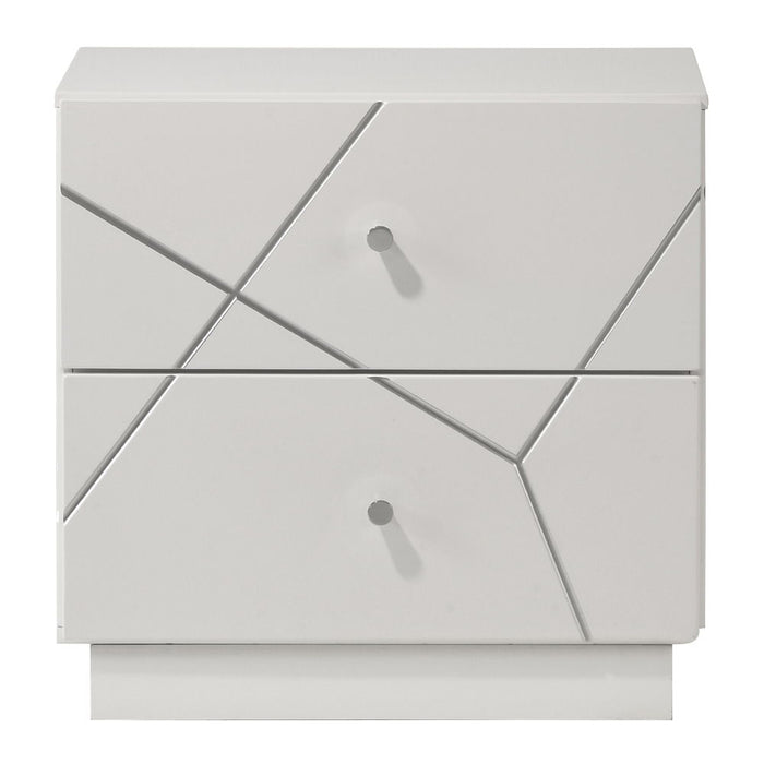 Esther - Nightstand - White / Silver