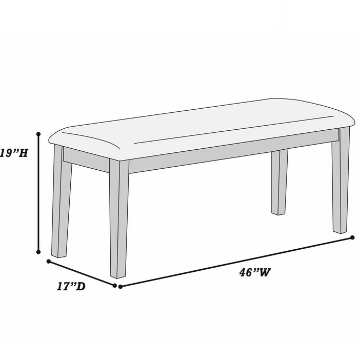 Cushion Padded Seat Dining Room Bench - Walnut Home Essentials
