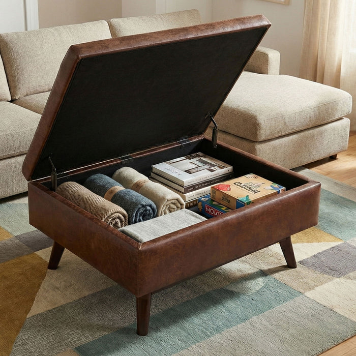 Owen - Upholstered Rectangular Storage Ottoman Simpli-Home