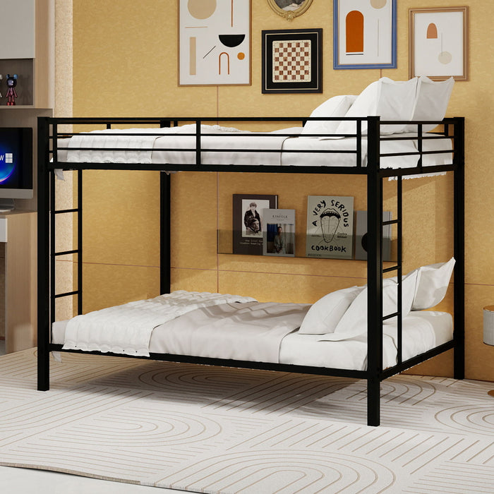 Bunk Bed For Kids, Convertible Frame With Ladders & Guardrail Home Essentials
