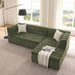 Upholstered L-Shaped Modular Sectional Sofa With Chaise, Wave-Shaped Armrest Home Essentials