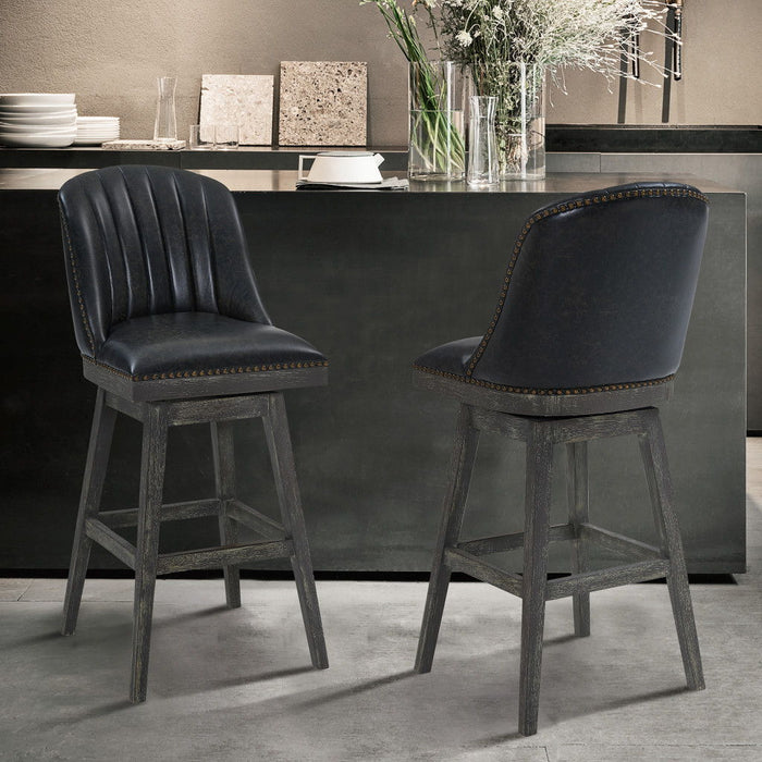 Swivel Bar Height Bar Chair - Onyx And Gray