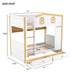 Twin Over Twin Bunk Bed With House Shaped Guardrails, Storage Shelves & Drawers - White / Natural Dreamland